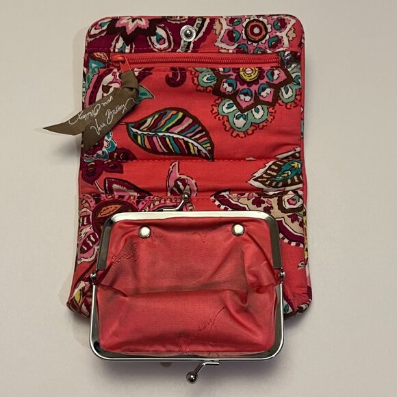 Vera Bradley Call Me Coral One For The Money Compact Taxi Wallet Vintage Y2K - Picture 3 of 10